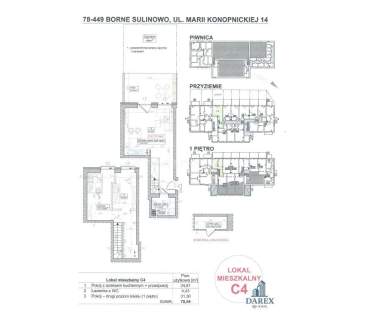 Mieszkanie na sprzedaż, 70,54 m2, Borne Sulinowo