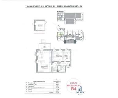 Mieszkanie na sprzedaż, 67,92 m2, Borne Sulinowo