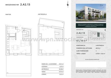 Wyjątkowe dwupoziomowe 67m, duży taras, balkon