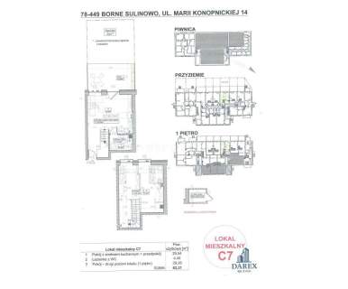 Mieszkanie na sprzedaż, 62,31 m2, Borne Sulinowo