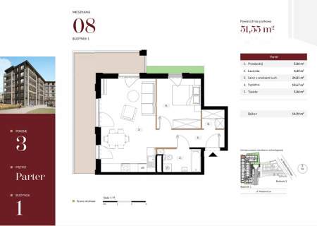 Nowe mieszkanie CENTRUM 51,55 m2