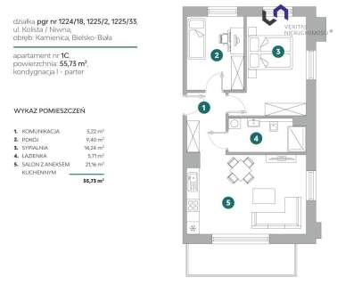 Mieszkanie na sprzedaż, 55,02 m2, Bielsko-Biała