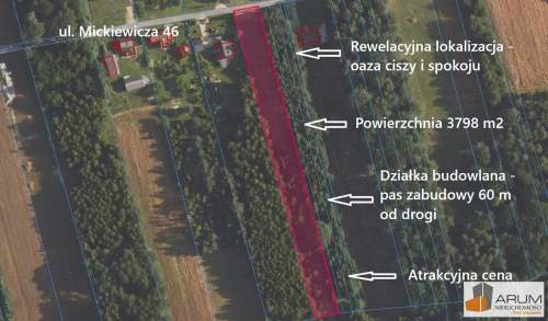 Działka budowlana na sprzedaż, 3798 m2, Wilkowiecko