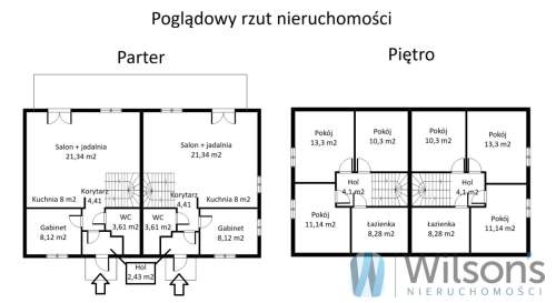 Pół bliźniaka z widokiem na las i łąki