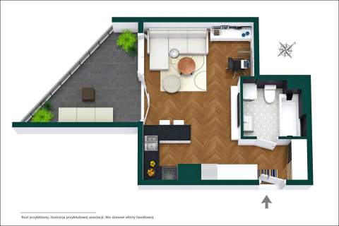 Mieszkanie na sprzedaż, 30,94 m2, Zegrze