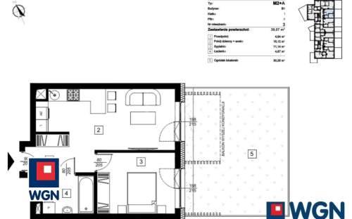Mieszkanie na sprzedaż, 39,07 m2, Lublin