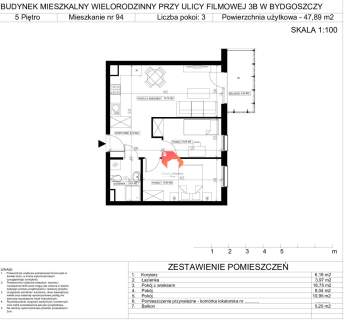 DEWELOPERSKIE 3 POKOJE 47,89m2 BEZ PCC