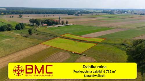 Działka rolna Sieraków Śląski 6792m2