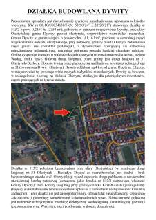 Syndyk sprzeda nieruchomość gruntową niezabudowaną w Dywitac