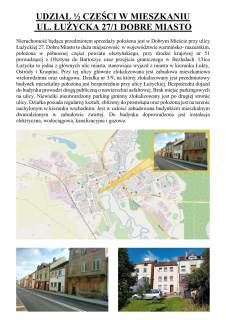 Syndyk sprzeda udział w lokalu mieszkalnym w Dobrym Mieście