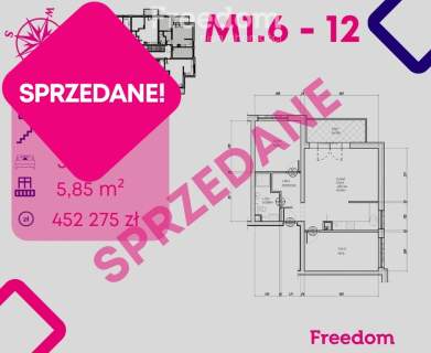 Mieszkanie w stanie deweloperskim, 3-pok, M.1.6