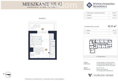 Dwupoziomowy apartament z tarasem, 400m od Morza