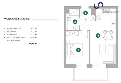 Mieszkanie na sprzedaż, 40,91 m2, Bielsko-Biała