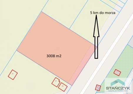 Duża Działka 3687 m2   Blisko Morze