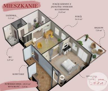 70 m po remoncie balkon piwnica Puszczykowo