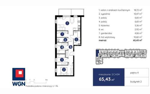 Mieszkanie na sprzedaż, 65,43 m2, Lublin