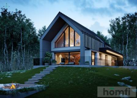 Widokowa działka projekt i rozpoczęta budowa