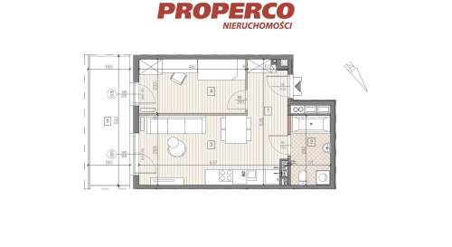 Mieszkanie 2 pok., 37,50m2, 2p, Jędrzejów