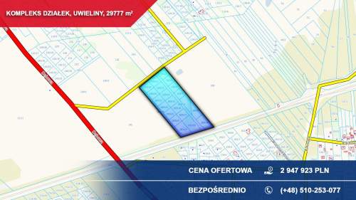 Kompleks 21 działek budowlanych 3ha Uwieliny gm. Prażmów z MPZP...