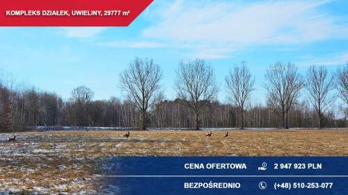 Kompleks 21 działek budowlanych 3ha Uwieliny gm. Prażmów z MPZP...