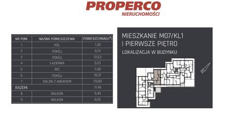 Mieszkanie 4 pok., 77,45m2, 1p, Jędrzejów