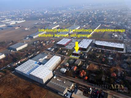 Działka 1466 m2 pod biurowiec 2400 m2 pu z pnb