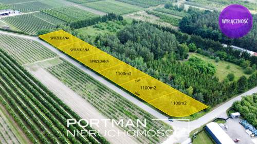 Działka budowlana 1100m2, SPRZEDAŻ, MPZP