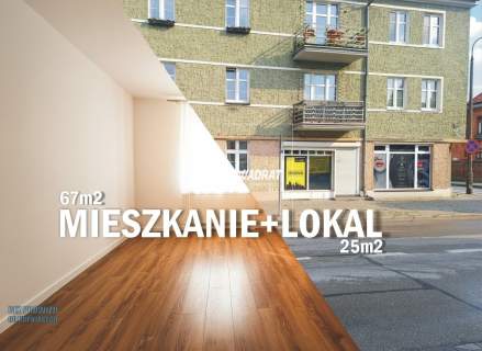 Mieszkanie z lokalem na spzredaż.