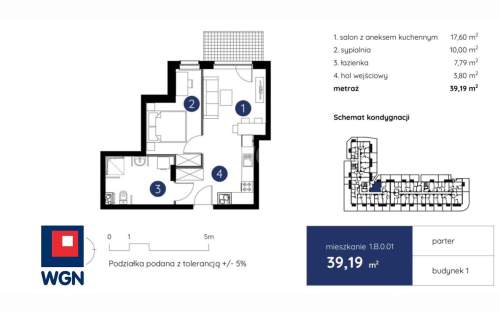 Mieszkanie na sprzedaż, 39,19 m2, Lublin
