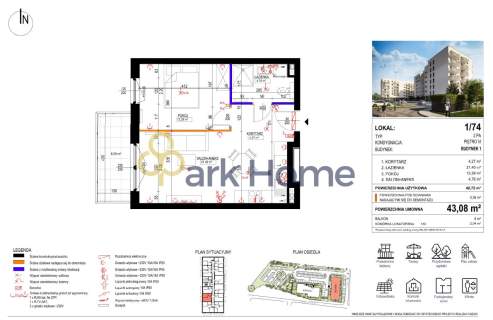 Mieszkanie na sprzedaż, 43,08 m2, Sulechów