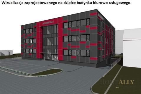Działka 1466 m2 pod biurowiec 2400 m2 pu z pnb