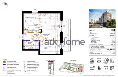 Mieszkanie na sprzedaż, 49,42 m2, Sulechów