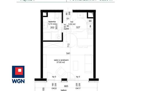 Mieszkanie na sprzedaż, 36,66 m2, Łęczna