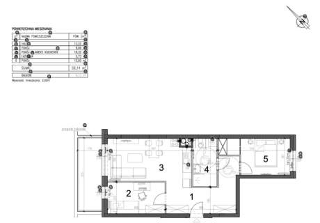 Nowe 3 pokoje 56,14 m2