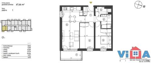3-POKOJOWY APARTAMENT Z BALKONEM NA SPRZEDAŻ