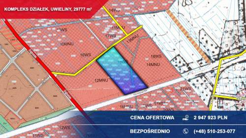 Kompleks 21 działek budowlanych 3ha Uwieliny gm. Prażmów z MPZP...