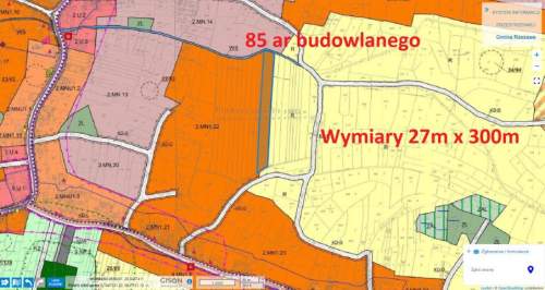 Kształtna działka budowlana 85ar Bratucice Rzezawa