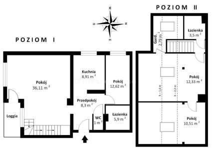 Wyjątkowe 2 poziomowe mieszkanie w centrum miasta 