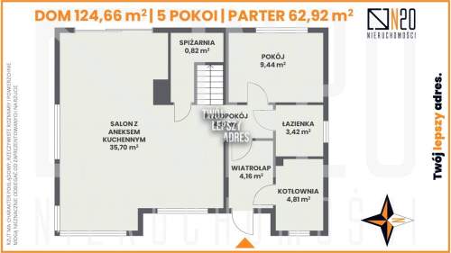 5 pok. wolnostojący, 3a działka - Gm. Liszki