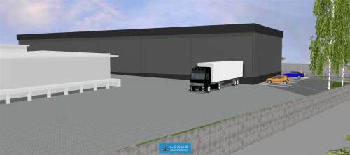 Nowy ogrzewany magazyn z biurem i parkingiem