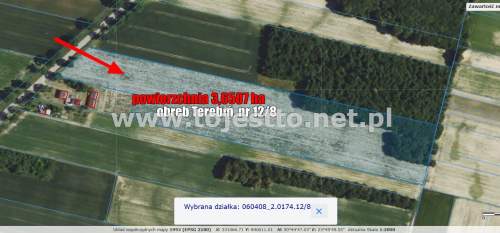 Działka ROLNA i las, 3.6507 ha, obręb Terebiń