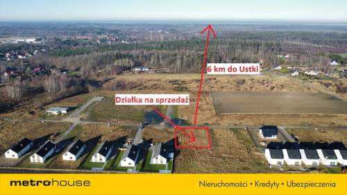 Działka budowlana 6 km od Ustki, 909 m2, uzbrojona