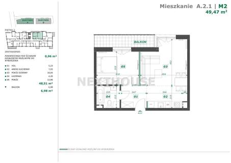 Mieszkanie na sprzedaż, 49,47 m2, Gliwice