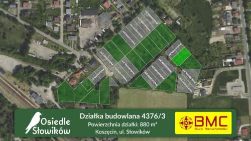 Działka budowlana Koszęcin ul. Słowików 880m2