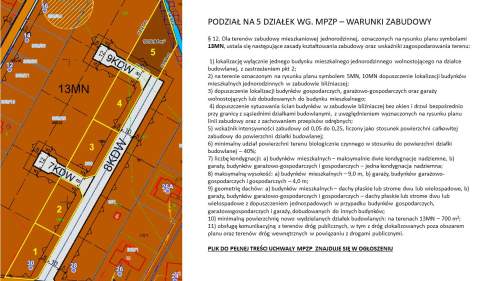 Działka budowlana 5386m2 z MPZP - podział na 5 działek