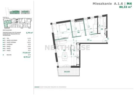 Mieszkanie na sprzedaż, 80,33 m2, Gliwice