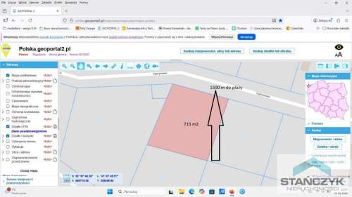 Ustawna Działka Budowlana 715 m2   Blisko Plaża