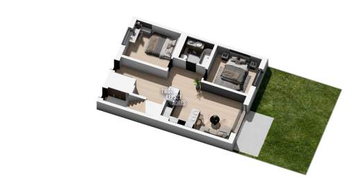 NOWE -3 pok. mieszkania, parter 64 m2, duży ogród 