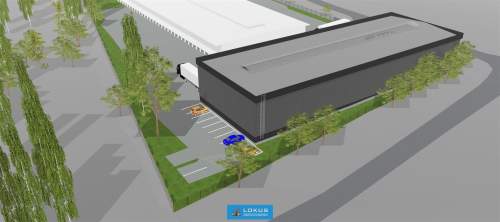 Nowy ogrzewany magazyn z biurem i parkingiem