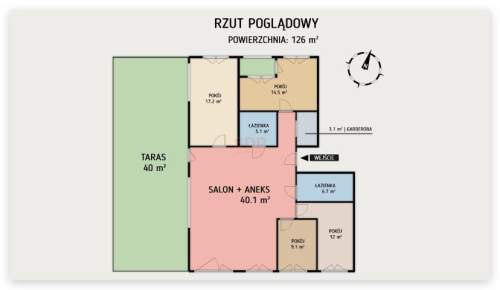 40-metrowy salon, 4 sypialnie, 2 łazienki i prywatny taras